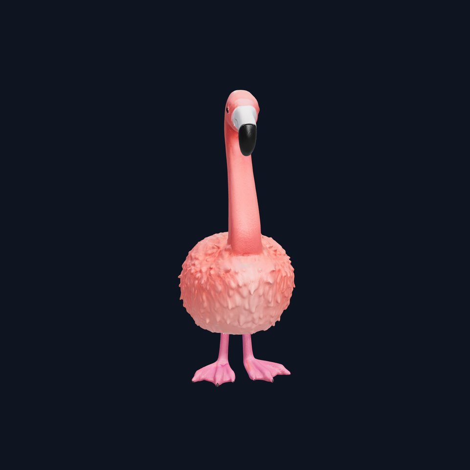 Fluffy Flamingo D Model Pack